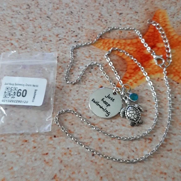 Just Keep Swimming Necklace NWT - Picture 2 of 2